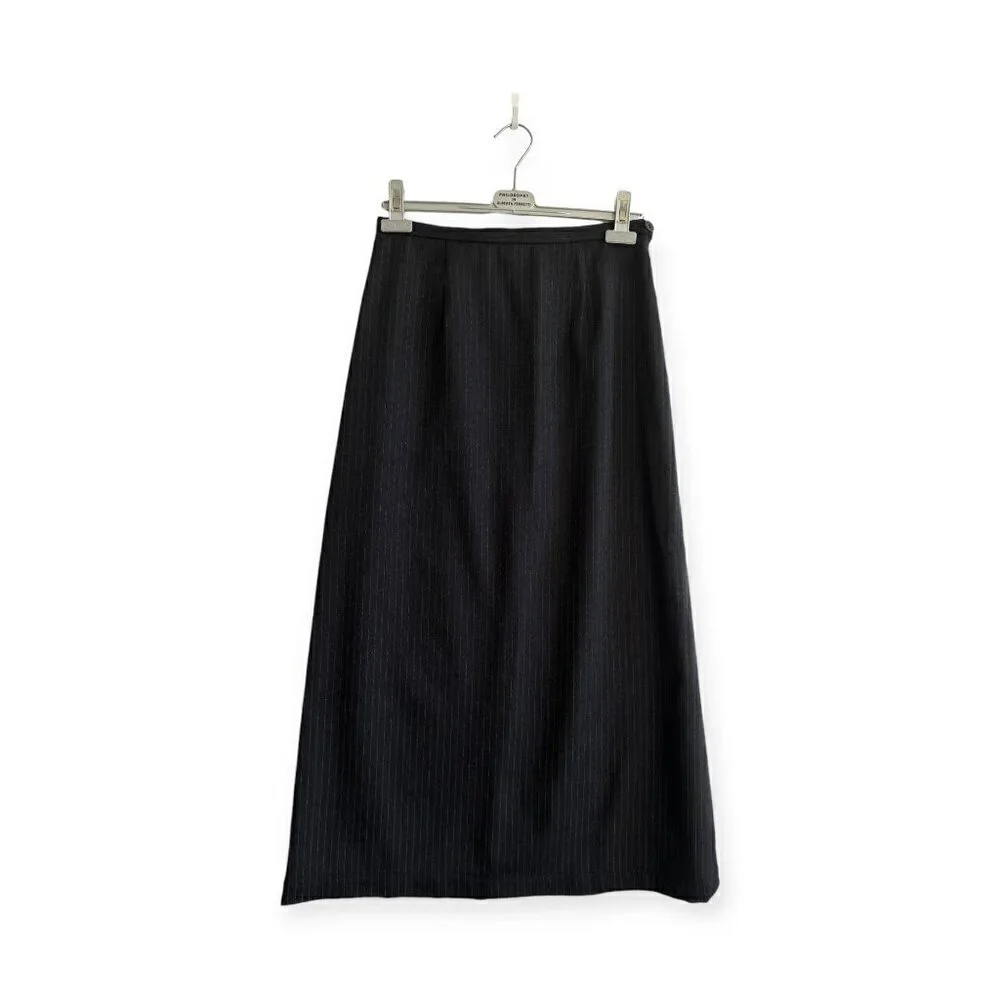 Philosophy‎ di Alberta Ferretti Maxi Pin Stripe Wool Skirt, Size US8